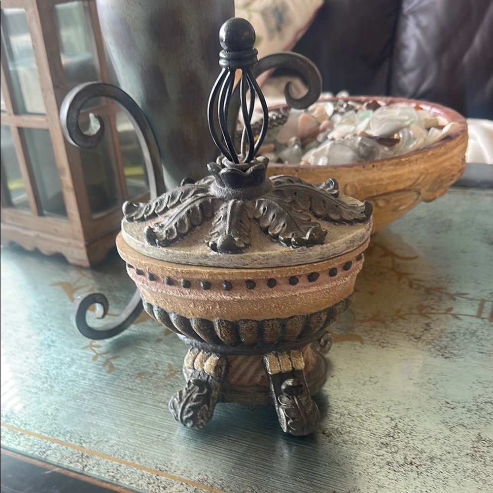 Ornate Black and Brown Decorative Box
